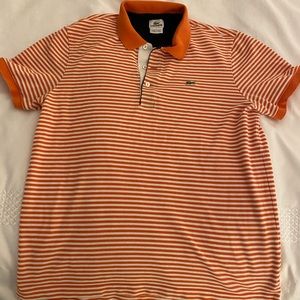 Lacoste Polo Shirt - Orange and White